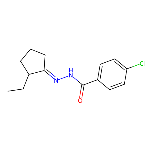 4-chloro-N'-(2-ethylcyclopentylidene)benzohydrazide structure