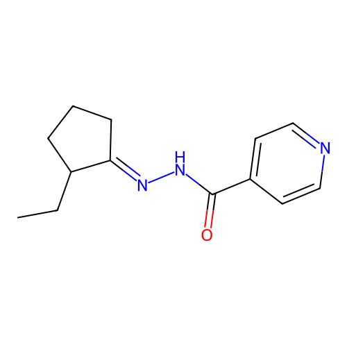 N'-(2-ethylcyclopentylidene)isonicotinohydrazide structure