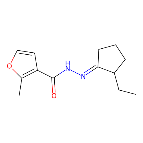 N'-(2-ethylcyclopentylidene)-2-methyl-3-furohydrazide structure