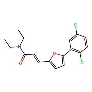 (E)-3-(5-(2,5-dichlorophenyl)furan-2-yl)-N,N-diethylacrylamide structure