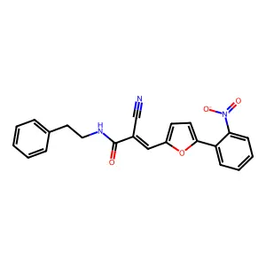 (E)-2-cyano-3-(5-(2-nitrophenyl)furan-2-yl)-N-phenethylacrylamide structure