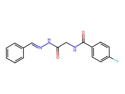 N-[2-(2-benzylidenehydrazinyl)-2-oxoethyl]-4-fluorobenzamide structure