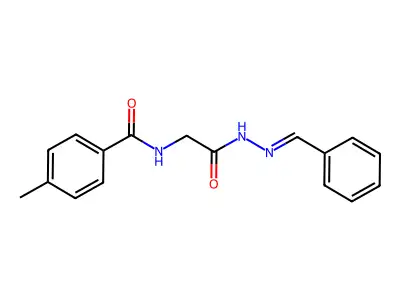 N-[2-(2-benzylidenehydrazinyl)-2-oxoethyl]-4-methylbenzamide structure