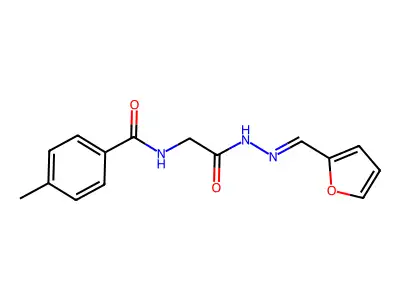 N-[2-[2-(furan-2-ylmethylidene)hydrazinyl]-2-oxoethyl]-4-methylbenzamide structure