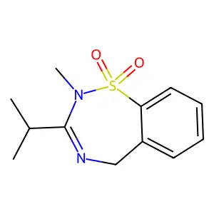 1,2,4-Benzothiadiazepine, 2,5-dihydro-3-isopropyl-2-methyl-, 1,1-dioxide structure