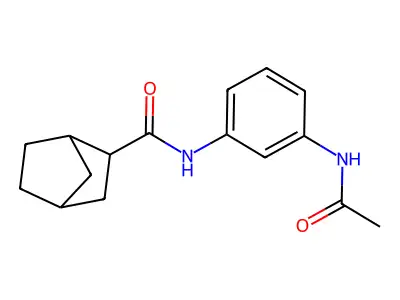 N-[3-(acetylamino)phenyl]bicyclo[2.2.1]heptane-2-carboxamide structure