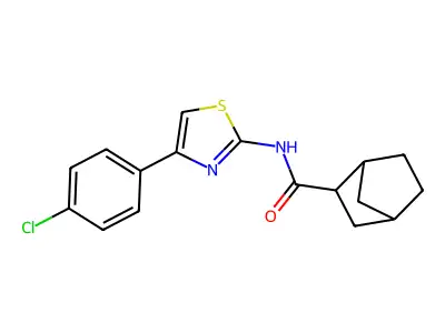 N-[4-(4-chlorophenyl)-1,3-thiazol-2-yl]bicyclo[2.2.1]heptane-2-carboxamide structure