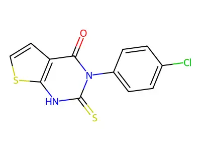 3-(4-chlorophenyl)-2-sulfanylidene-1H-thieno[2,3-d]pyrimidin-4-one structure