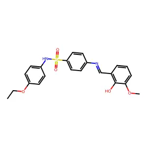 N-(4-ethoxyphenyl)-4-[(2-hydroxy-3-methoxybenzylidene)amino]benzenesulfonamide structure