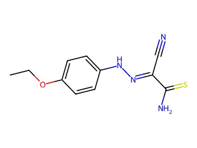 2-Cyano-2-[(4-ethoxyphenyl)hydrazono]ethanethioamide structure
