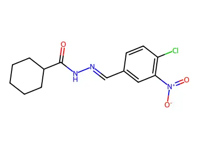 N-[(4-chloro-3-nitrophenyl)methylideneamino]cyclohexanecarboxamide structure