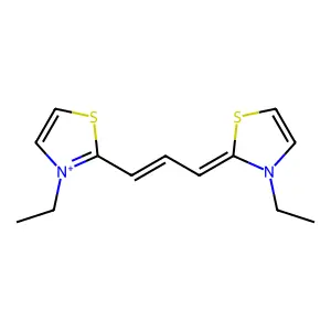 Thiazolium, 3-ethyl-2-[3-(3-ethyl-2(3H)-thiazolylidene)-1-propenyl]- structure