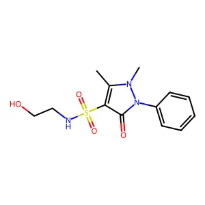 3-Pyrazoline-4-sulfonamide, 2,3-dimethyl-N-(2-hydroxyethyl)-5-oxo-1-phenyl- structure