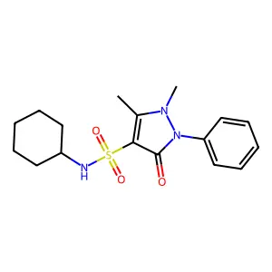 3-Pyrazoline-4-sulfonamide, N-cyclohexyl-2,3-dimethyl-5-oxo-1-phenyl- structure