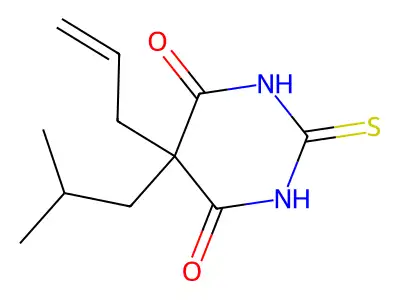 Dihydro-5-(2-methylpropyl)-5-(2-propen-1-yl)-2-thioxo-4,6(1H,5H)-pyrimidinedione structure