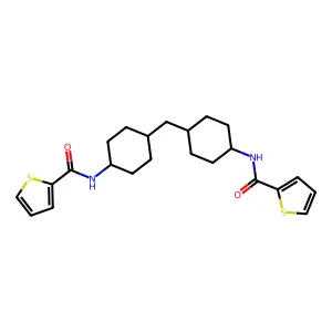 N-[4-[[4-(thiophene-2-carbonylamino)cyclohexyl]methyl]cyclohexyl]thiophene-2-carboxamide structure