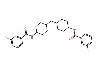 3-fluoro-N-[4-[[4-[(3-fluorobenzoyl)amino]cyclohexyl]methyl]cyclohexyl]benzamide structure