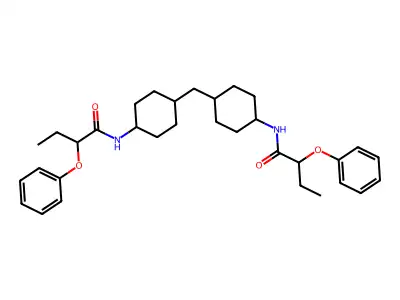 N,N'-(methanediyldicyclohexane-4,1-diyl)bis(2-phenoxybutanamide) structure