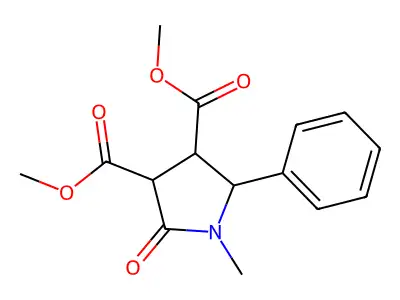 Dimethyl 1-methyl-2-oxo-5-phenyl-3,4-pyrrolidinedicarboxylate structure