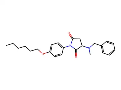 3-[Benzyl(methyl)amino]-1-(4-hexoxyphenyl)pyrrolidine-2,5-dione structure