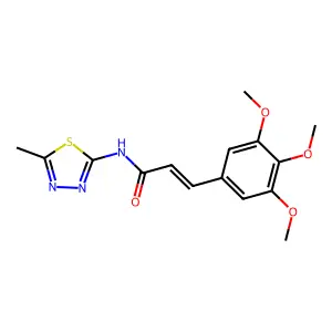 (2E)-N-(5-methyl-1,3,4-thiadiazol-2-yl)-3-(3,4,5-trimethoxyphenyl)prop-2-enamide structure