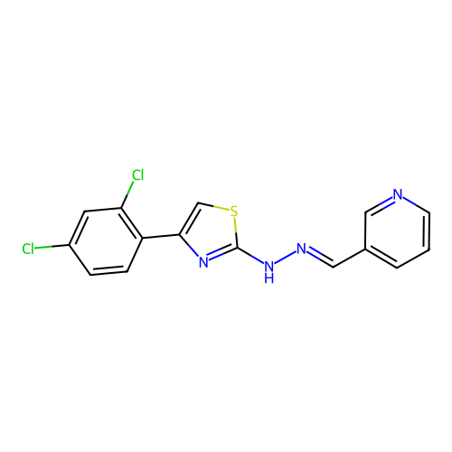(E)-4-(2,4-dichlorophenyl)-2-(2-(pyridin-3-ylmethylene)hydrazinyl)thiazole structure