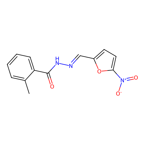 N'-({5-nitro-2-furyl}methylene)-2-methylbenzohydrazide structure