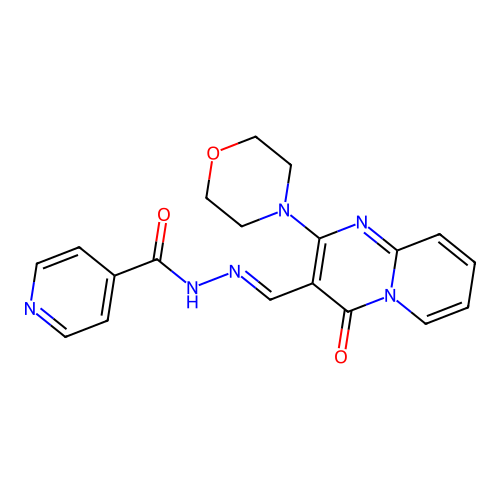 (E)-N'-((2-morpholino-4-oxo-4H-pyrido[1,2-a]pyrimidin-3-yl)methylene)isonicotinohydrazide structure
