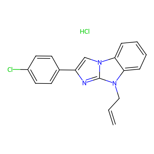 9-allyl-2-(4-chlorophenyl)-9H-benzo[d]imidazo[1,2-a]imidazole hydrochloride structure