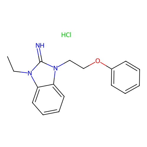 1-ethyl-3-(2-phenoxyethyl)-1H-benzo[d]imidazol-2(3H)-imine hydrochloride structure