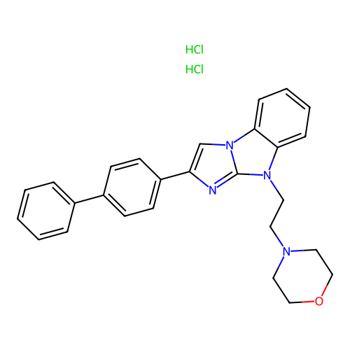 4-(2-(2-([1,1'-biphenyl]-4-yl)-9H-benzo[d]imidazo[1,2-a]imidazol-9-yl)ethyl)morpholine dihydrochloride structure