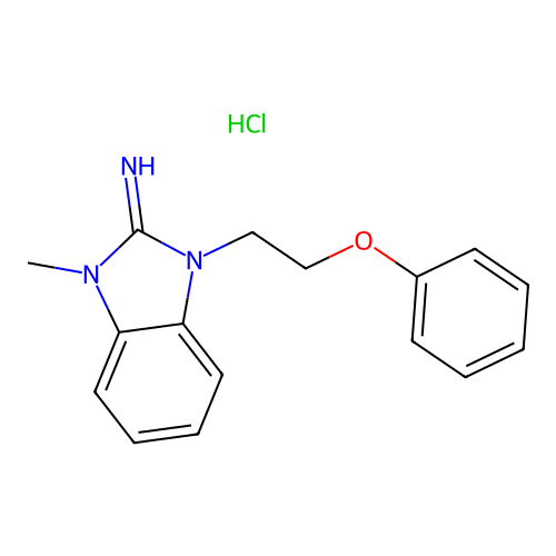 1-methyl-3-(2-phenoxyethyl)-1H-benzo[d]imidazol-2(3H)-imine hydrochloride structure