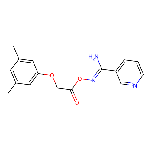 N'-{[2-(3,5-dimethylphenoxy)acetyl]oxy}pyridine-3-carboximidamide structure