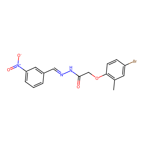 2-(4-bromo-2-methylphenoxy)-N'-[(E)-(3-nitrophenyl)methylidene]acetohydrazide structure