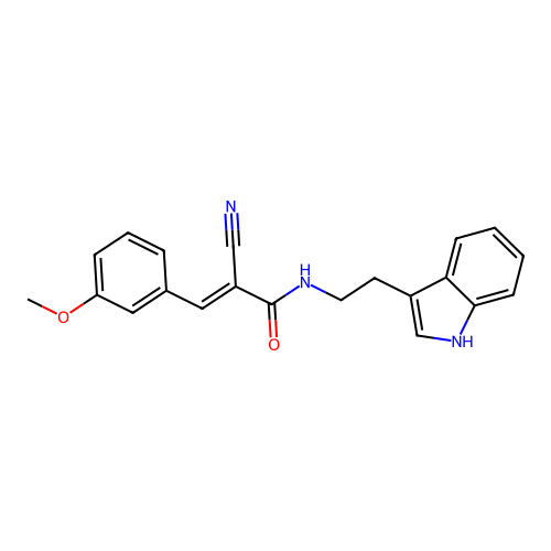 (2E)-2-cyano-N-[2-(1H-indol-3-yl)ethyl]-3-(3-methoxyphenyl)prop-2-enamide structure