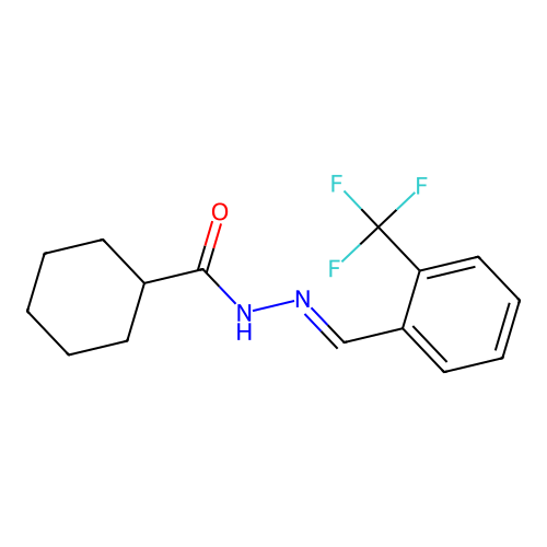 N-[[2-(trifluoromethyl)phenyl]methylideneamino]cyclohexanecarboxamide structure