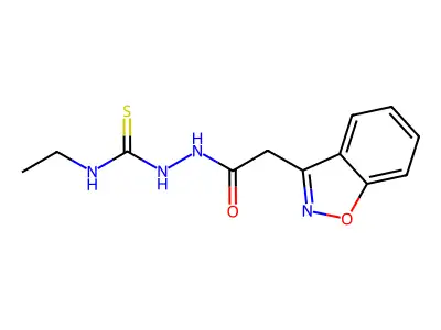 2-[2-(1,2-benzisoxazol-3-yl)acetyl]-N-ethyl-1-hydrazinecarbothioamide structure