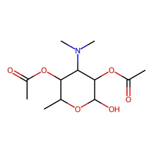 [5-Acetyloxy-4-(dimethylamino)-6-hydroxy-2-methyloxan-3-yl] acetate structure