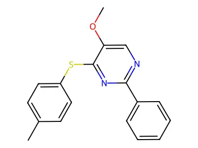 Methyl 4-[(4-methylphenyl)sulfanyl]-2-phenyl-5-pyrimidinyl ether structure