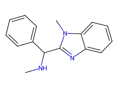 N-methyl-1-(1-methylbenzimidazol-2-yl)-1-phenyl-methanamine structure