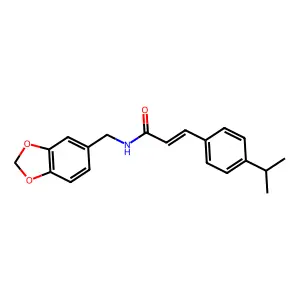 (E)-N-(1,3-benzodioxol-5-ylmethyl)-3-(4-propan-2-ylphenyl)prop-2-enamide structure