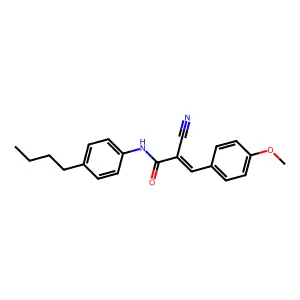(Z)-N-(4-butylphenyl)-2-cyano-3-(4-methoxyphenyl)prop-2-enamide structure