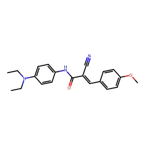 (2E)-2-cyano-N-[4-(diethylamino)phenyl]-3-(4-methoxyphenyl)prop-2-enamide structure