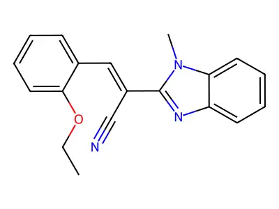 (E)-3-(2-ethoxyphenyl)-2-(1-methylbenzimidazol-2-yl)prop-2-enenitrile structure