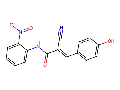 2-cyano-3-(4-hydroxyphenyl)-N-(2-nitrophenyl)prop-2-enamide structure