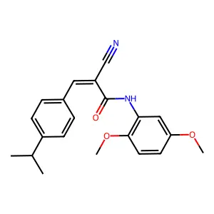 (E)-2-cyano-N-(2,5-dimethoxyphenyl)-3-(4-isopropylphenyl)acrylamide structure