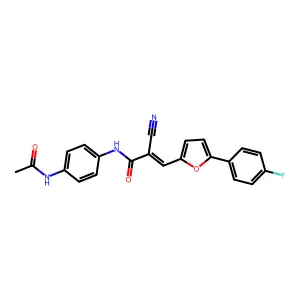 (E)-N-(4-acetamidophenyl)-2-cyano-3-(5-(4-fluorophenyl)furan-2-yl)acrylamide structure