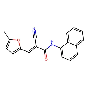 (E)-2-cyano-3-(5-methylfuran-2-yl)-N-(naphthalen-1-yl)acrylamide structure