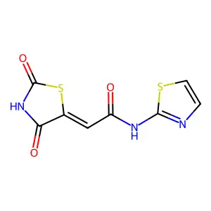 2-(2,4-Dioxothiazolidin-5-ylidene)-N-(thiazol-2-yl)acetamide structure