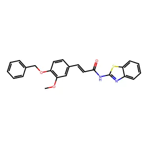 (2E)-N-(1,3-benzothiazol-2-yl)-3-[4-(benzyloxy)-3-methoxyphenyl]prop-2-enamide structure